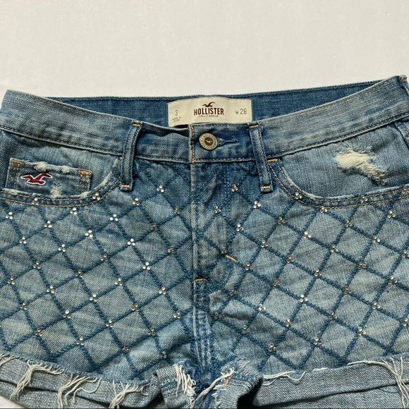 Hollister | Distressed Jean Shorts w/rhinestones - Picture 5 of 5
